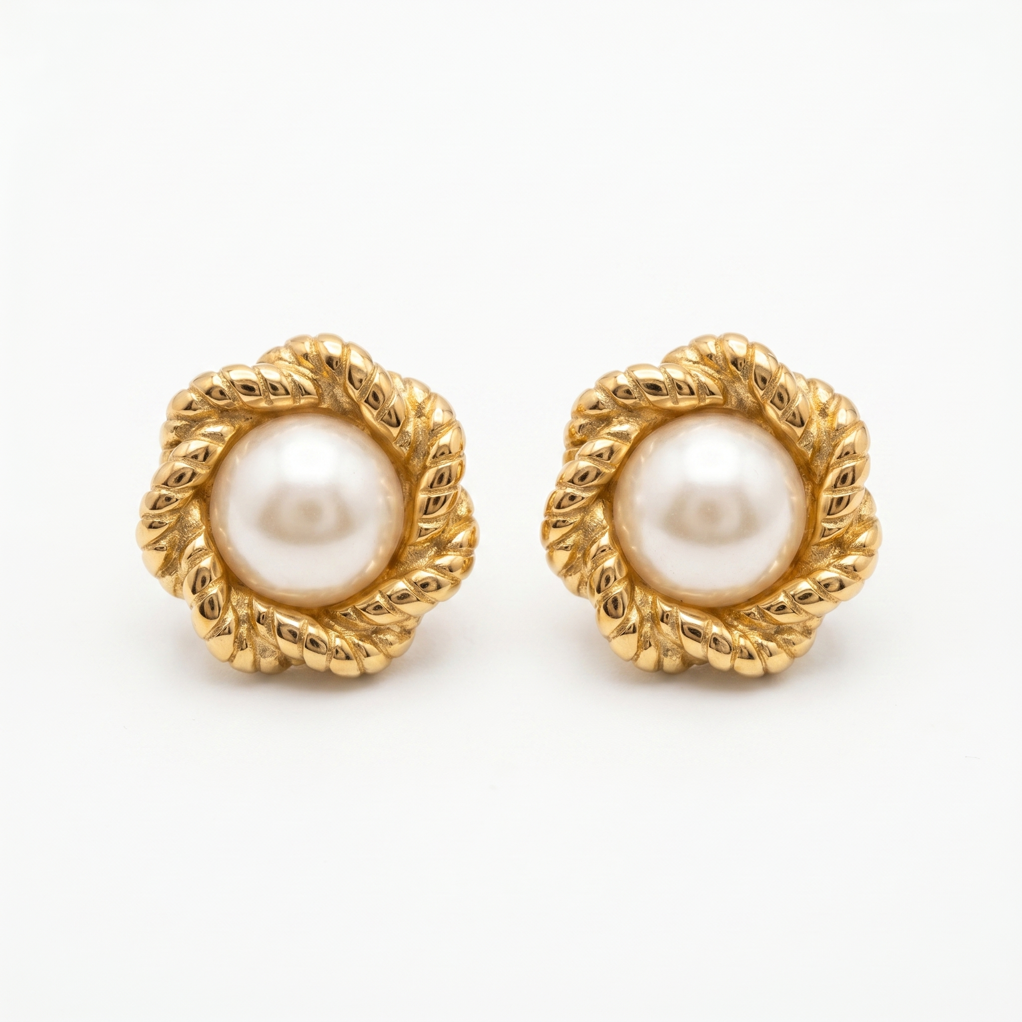 The Pearl Halo Studs